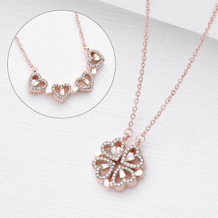 Rose Gold Four Heart Pendant