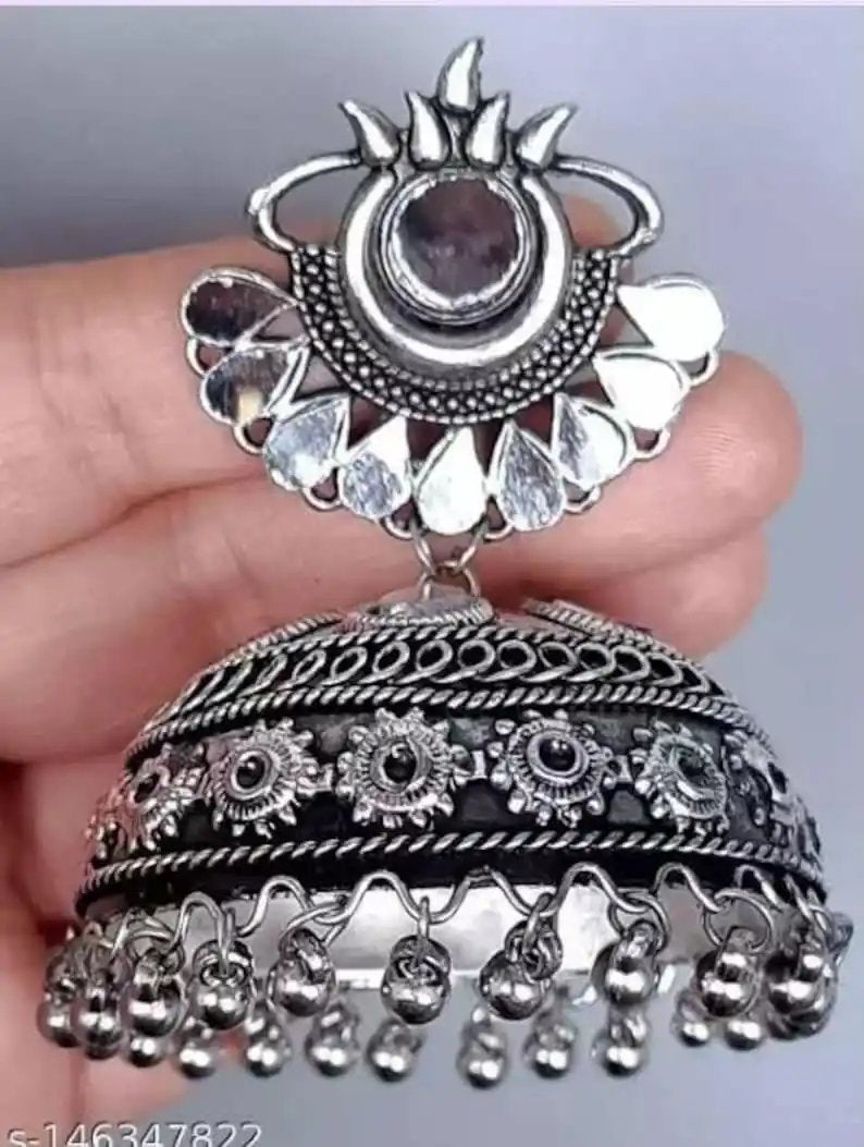 Silver jhumka modern