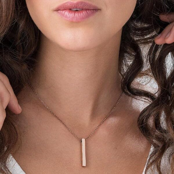 rose gold vertical bar pendant